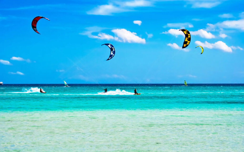We offer Kiting in Zanzibar on Paje Beach where it’s set against a stunning background of the endless blue Indian Ocean,